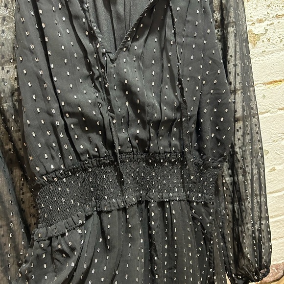 Old Navy black and silver sheer sleeved dress in size medium. - Picture 6 of 8